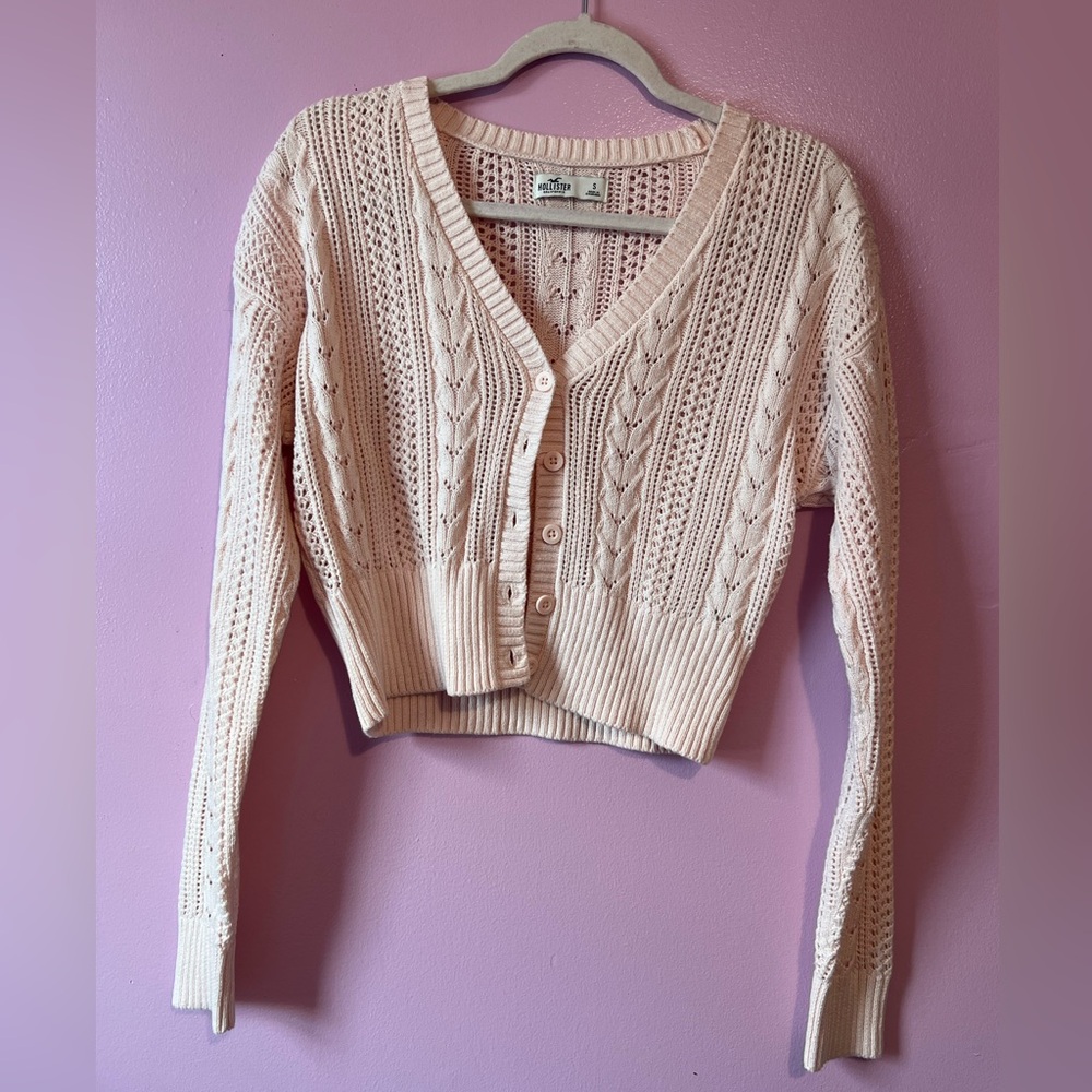 Hollister Women's Pink Knit Cardigan